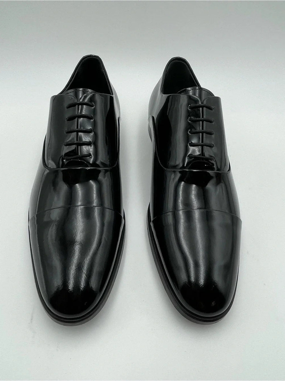 VELLAPAIS Scotland CapToe SZ 12 Black Patent Leather Oxford Dress Shoe MSRP $329